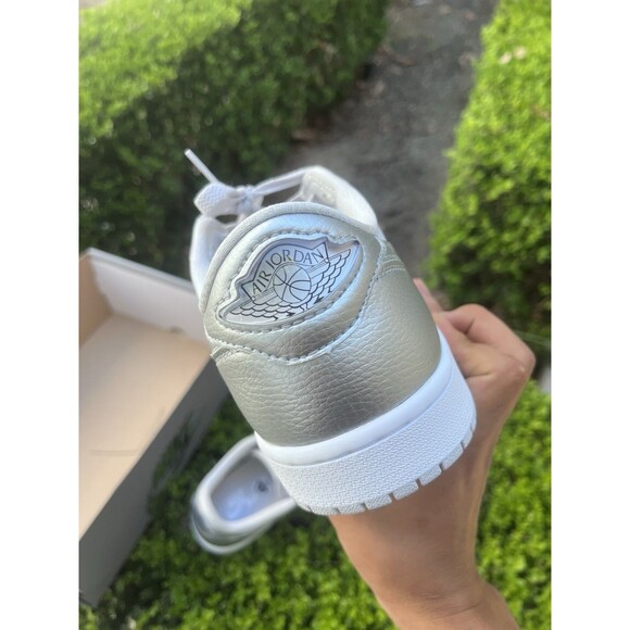 Size 9.5 - Air Jordan 1 Retro OG Low Metallic Silver main image 6